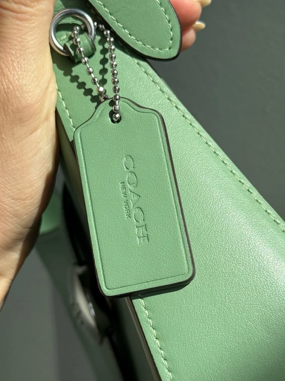 Coach Eliza Mint Green Shoulder Bag with Silver Hardware